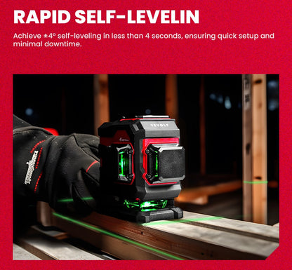 Nível a Laser Verde YEVOLT YVGLL4XS-Series 3/4 Planos 12/16 Linhas Autonivelante 360 3D/4D Horizontal e Vertical Ferramenta de Medição de Energia