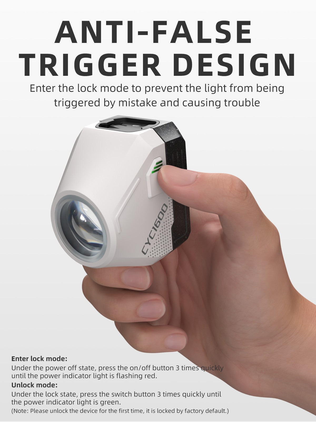 CYCLAMI Hanging Bike Headlight GoPro Ultra Bright Wireless Remote Front Lamp MTB Road High Brightness White CYC 1600 Lumen Light