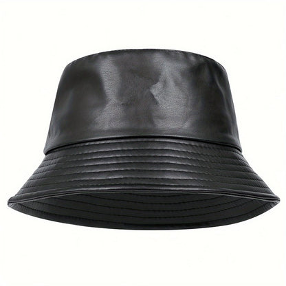 winter Fashion bucket hat Artificial leather windproof warm bucket hats men women wild tide cap Panama fisherman caps gorras
