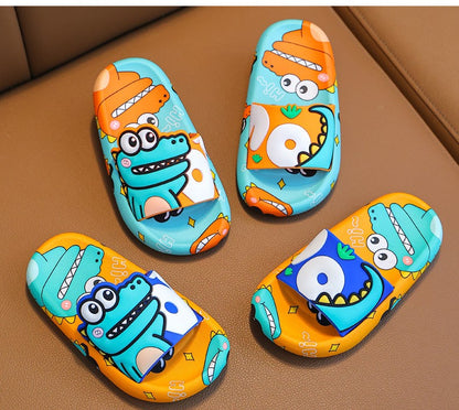 Cartoon Dinosaur Children Slippers Boy Girls Casual Shoes Flat Beach Water Shoes Indoor Soft Kids Cute Flip Flops for Boy Girl