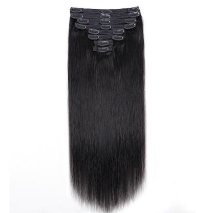 Apliques de Cabelo Liso Humano para Cabeça Inteira 8 Peças 100% Cabelo Humano para um Visual Natural 28 30 32 Polegadas