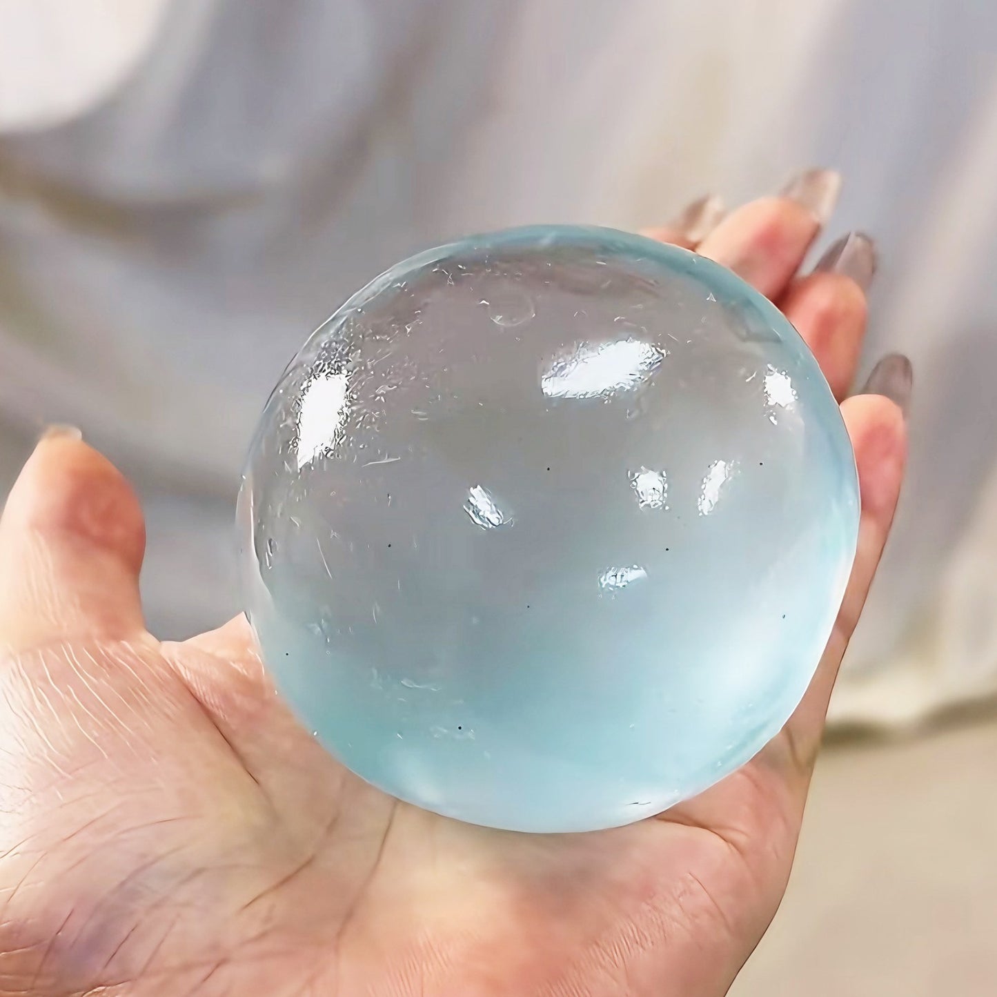 Transparent Squishy Ball Stress Relief Toy Anti Anxiety Squeeze Toy Crystal Decompression Gadget Fun Fidget Toy for Adults Kids