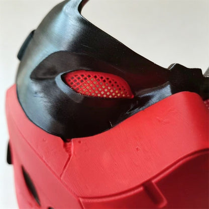 Anime Red Hood Jason Todd Cosplay Mask Superhero Half Face Masker Helmet Halloween Adult Unisex Accessories Costume Party Prop