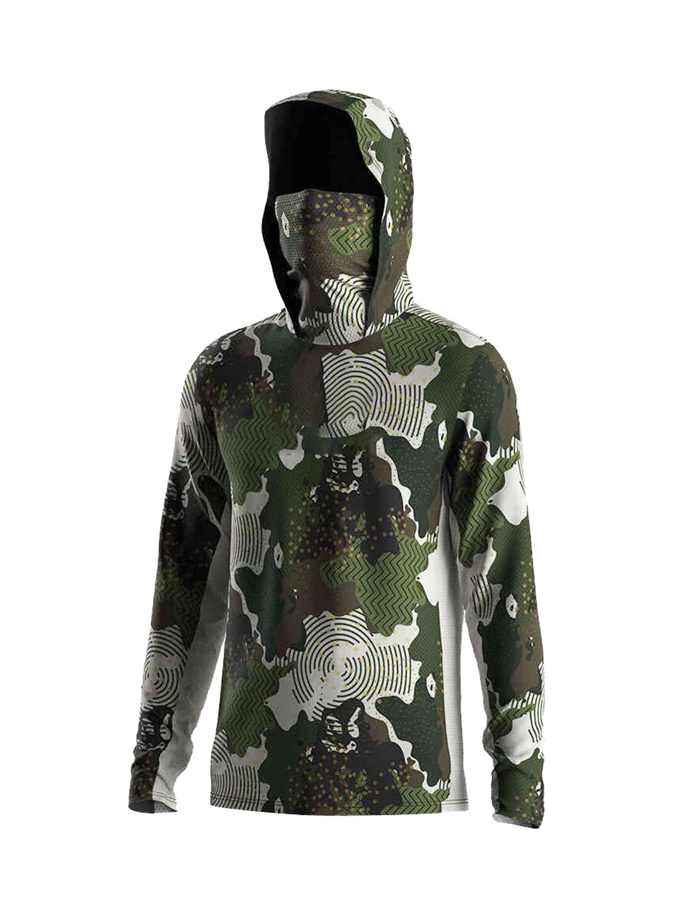 Camisas de Pesca Masculinas de Manga Longa para Praia, Blusas Esportivas Anti-UV para Exterior, Casaco com Capuz, Moletons Respiráveis de Pesca com Máscara