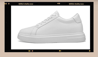 Heightening Casual Shoes Fashion PU Leather Elevator Shoes for Men 6cm 8cm 10cm Invisible Height Increase White Sneakers Cortex
