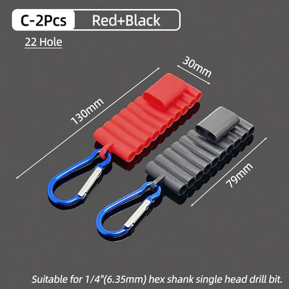 Suporte de Bits de Chave de Fenda Hexagonal de 1/4" Portátil Estojo Organizador com 10/22 Furos para Armazenamento de Bits de Broca para Cabeças de Chave de Fenda Ferramentas de Estojo