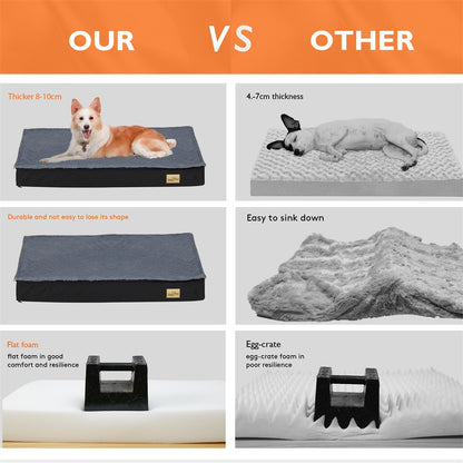 Cama Ortopédica Grande para Cães, Almofada Impermeável para Animais de Estimação, Colchão para Animais de Estimação 2 em 1, Cama de Caixa para Cães com Capa Removível e Lavável, Uso Interno e Externo