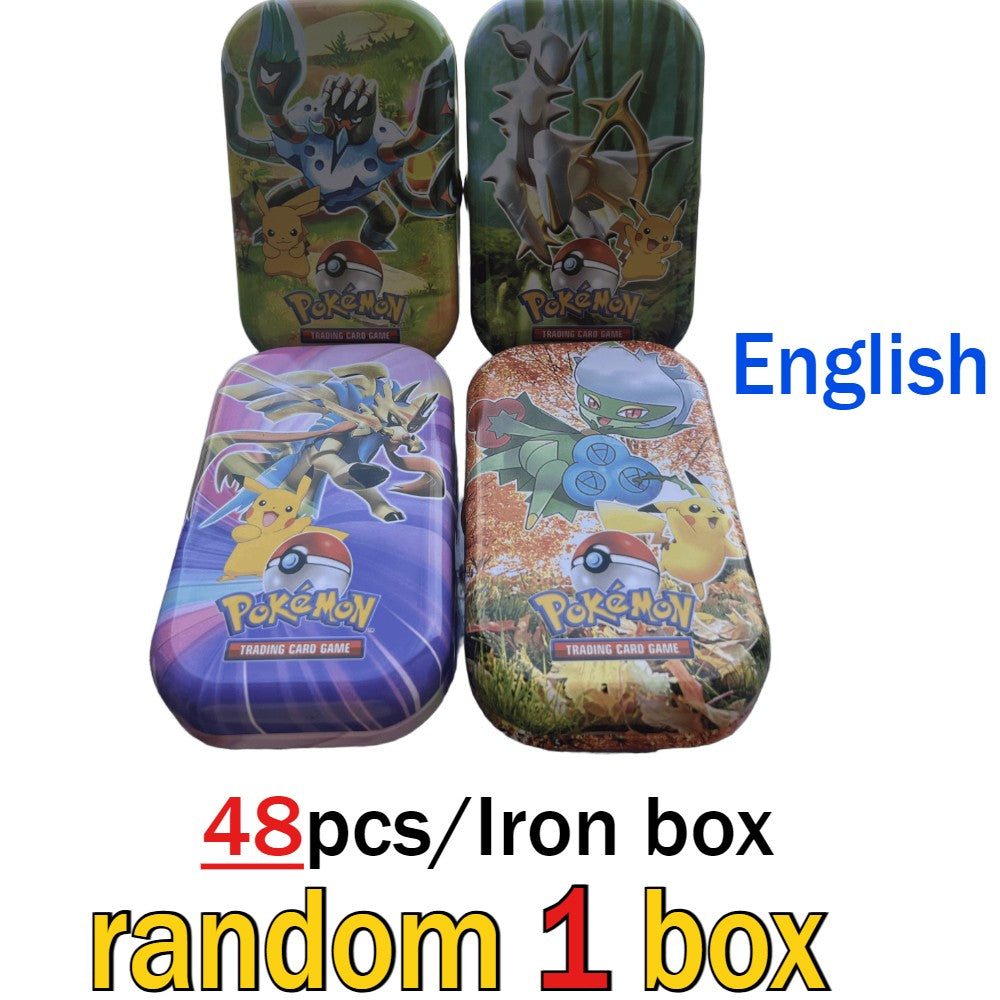 Hot 41/42/48/68/118/210 Caixa de Ferro Pok é mon Pikachu Trading Game Card PTCG Mewtwo Sylveen Série de Brinquedos Anime Battle Card