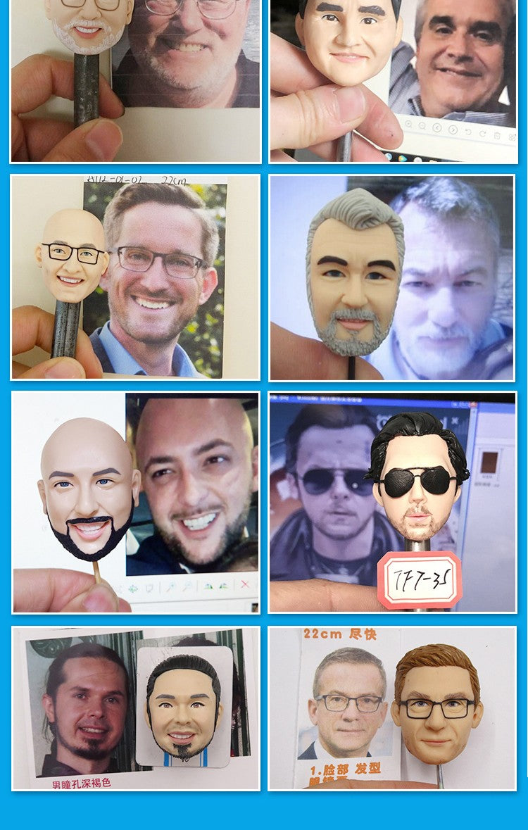 Custom Handmade Bobblehead Figure, Personalized Clay Doll on Photos,Real person figurine 3D Customization,Christmas Gift for Men