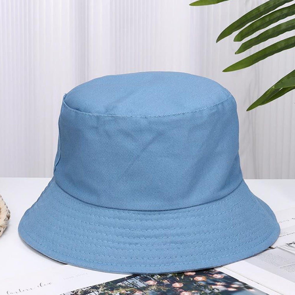 Cotton Summer Foldable Bucket Hat Unisex Women Outdoor Sunscreen Hat Pure Color Fishing Hunting Cap Men Basin Chapeau Beach Cap