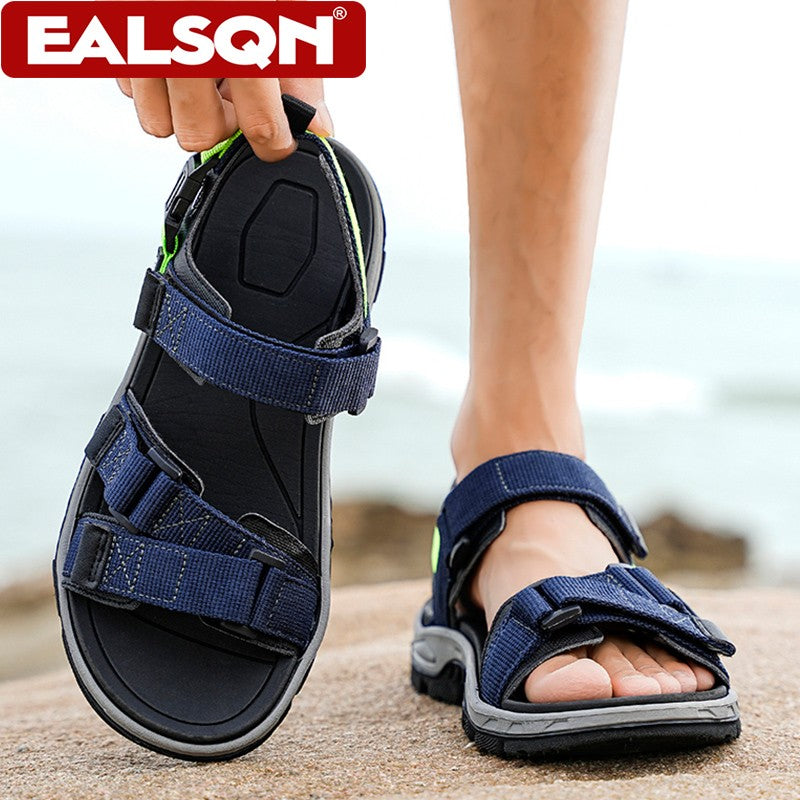 Flat Sandals Summer Mens Breathable Holidays Beach Shoes Open-Toe Outdoor Casual Travel Hiking Sandials