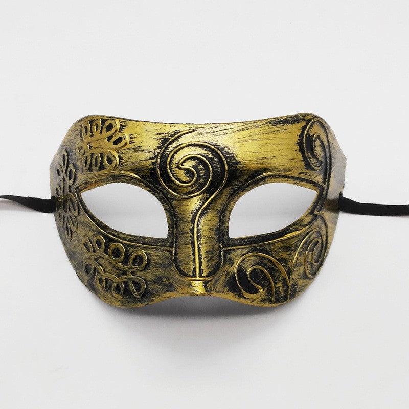 1pc Amazing Mask Antique Gold and Silver Jazz Flat Head Mask Ball Party Gathering Men and Women Cosplay Half Mask Decoration