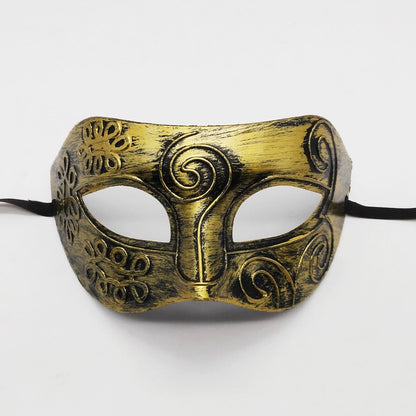 1pc Amazing Mask Antique Gold and Silver Jazz Flat Head Mask Ball Party Gathering Men and Women Cosplay Half Mask Decoration