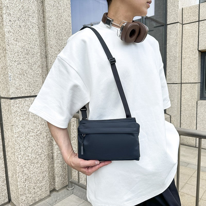 Fashion Leisure Nylon Shoulder Bag Solid Color Waterproof Cross-body Unisex Messenger Bag for Men And Women