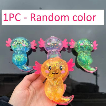 Glitter Salamander Maltose Fidgets Toys Squishy Malt Sugar Stretchy Axolotl Fun Squeeze Birthday Supplies Anti-Anxiety Gifts