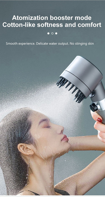 High Pressure Showerhead 3 Modes Water Saving Pressurized Shower Head Massage And Skin Beauty Multifunctional Shower Head