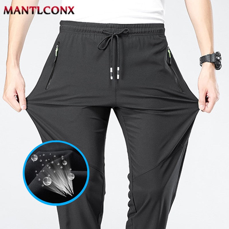 Calças Casuais Masculinas Respiráveis Secagem Rápida Reta Cós Elástico Jogger Moletom Coreano Clássico Esportivo Plus Size 4XL 5XL