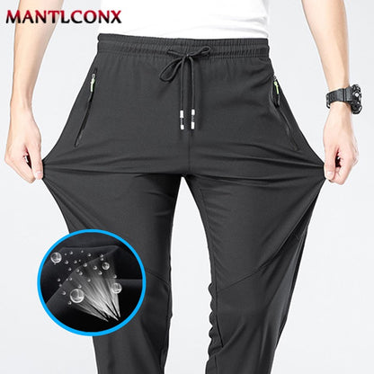 Calças Casuais Masculinas Respiráveis Secagem Rápida Reta Cós Elástico Jogger Moletom Coreano Clássico Esportivo Plus Size 4XL 5XL