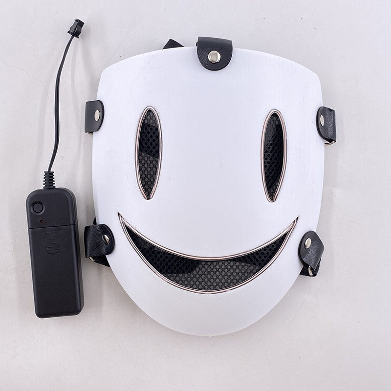 Anime High Rise Invasion Sniper LED Light up Mask Japanese Killer Japanese White Masks Carnival  Halloween Party Costume Props