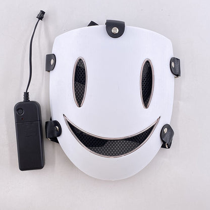 Anime High Rise Invasion Sniper LED Light up Mask Japanese Killer Japanese White Masks Carnival  Halloween Party Costume Props