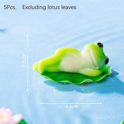 5/6Pcs Cartoon Funny Frog Figurine Ornament Desktop Living Room Micro Landscape Fish Tank Aquarium Decoration Accessories