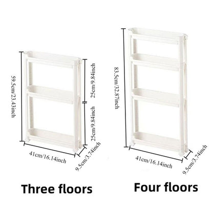 Behind The Door Storage Cabinet Bathroom and Kitchen Storage Rack Multi-layer Narrow Cabinet Space Saving Trolley Storage Rack