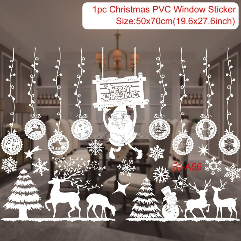 2025 Merry Christmas Wall Sticker Window Glass Merry Christmas Decor for Home Living Room Wall Decor 2026 Happy New Year Sticker