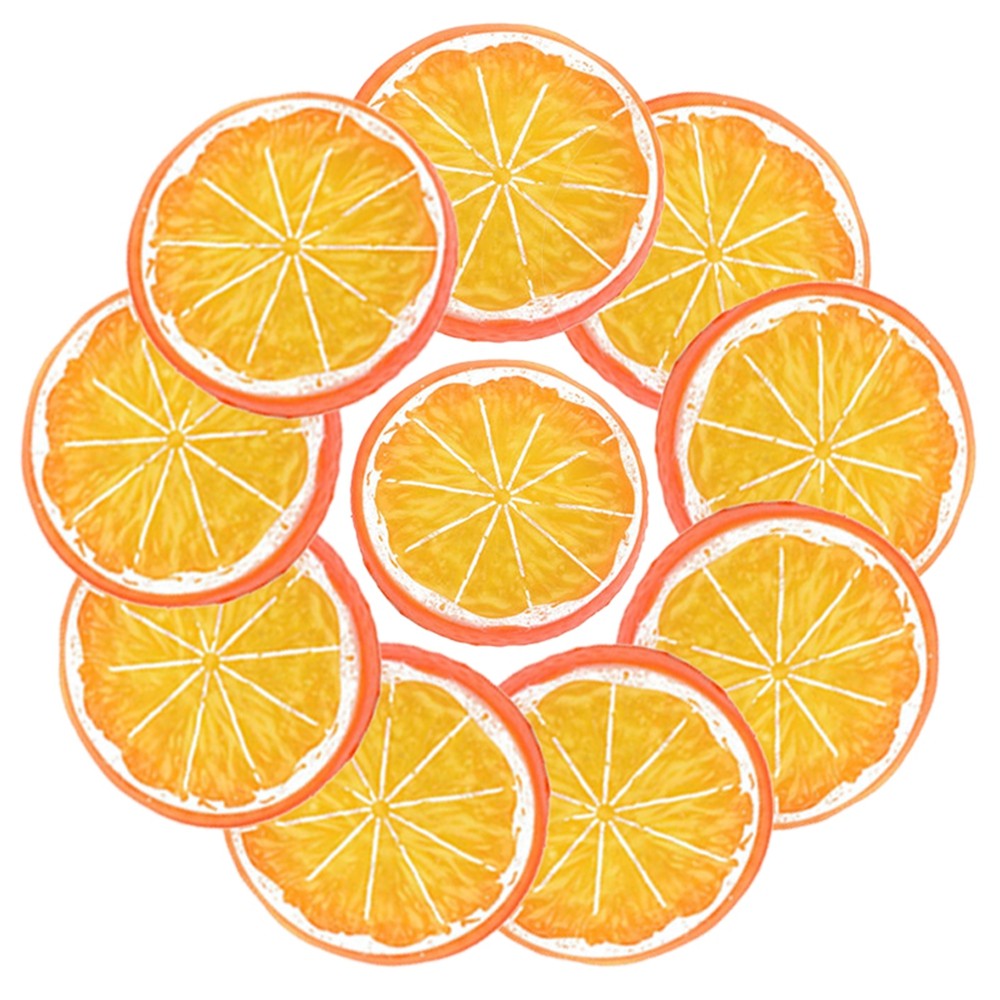 10PC Artificial Lemon Slices Blocks Simulation Lemon Slice Fake Lemon Block-Double Side Fake Fruit Model for Party Wedding Decor