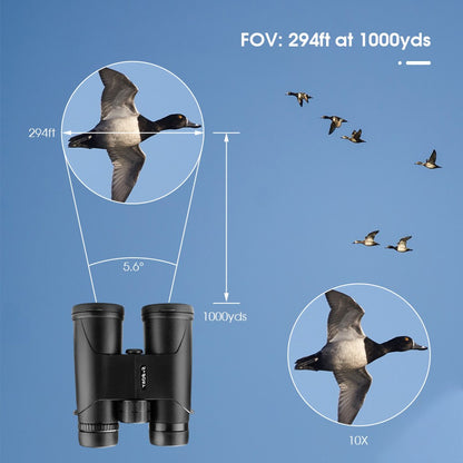 Binóculos SVBONY SA202 10x42 com Prisma de Teto - Equipamento Profissional e Potente para Acampamento, Viagem e Sobrevivência ao Ar Livre