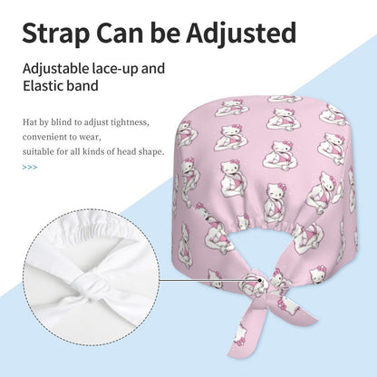 Custom Hello Kitty Medical Staff Scrubs Hat Women Men Cartoon Chara For Chef Hat Scrub Caps