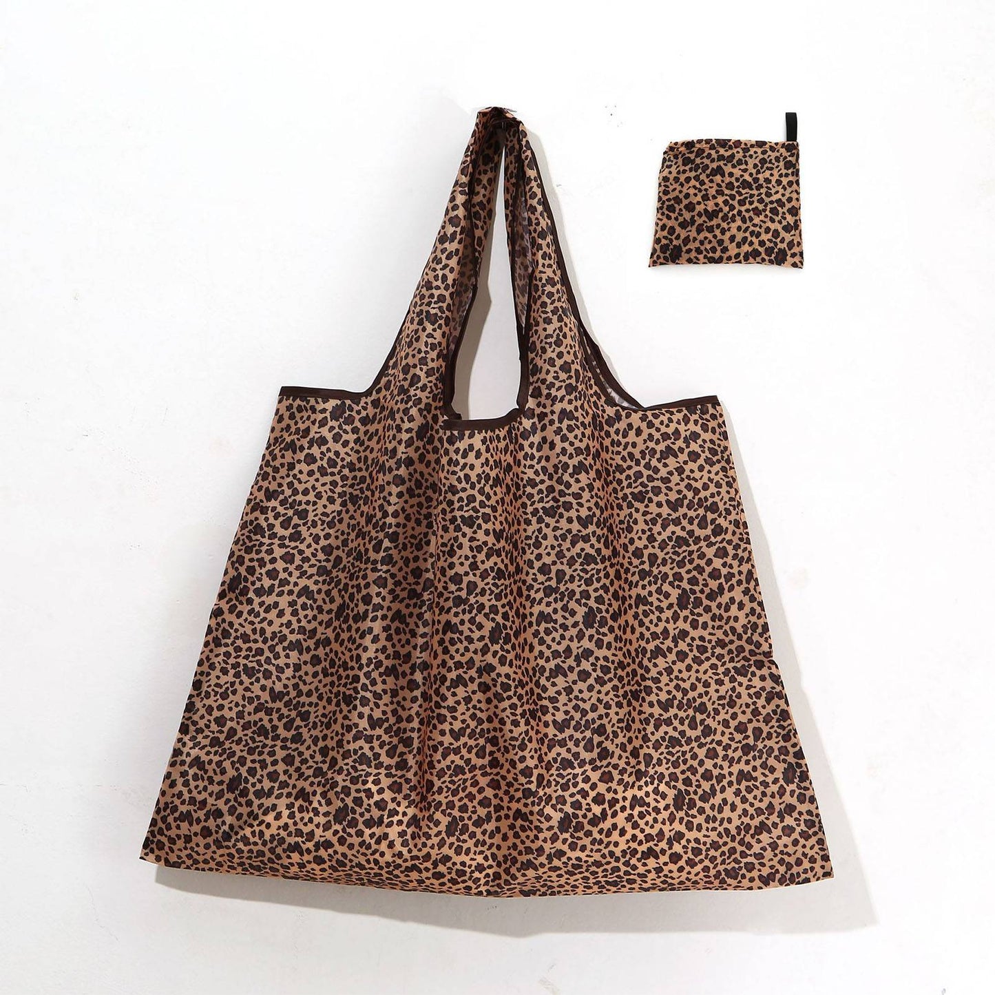 Grocery Tote Bags Leopard Floral Printed Large Capacity Folding Bag for Shopping Environment Grocery Storage Bag Recycle Use