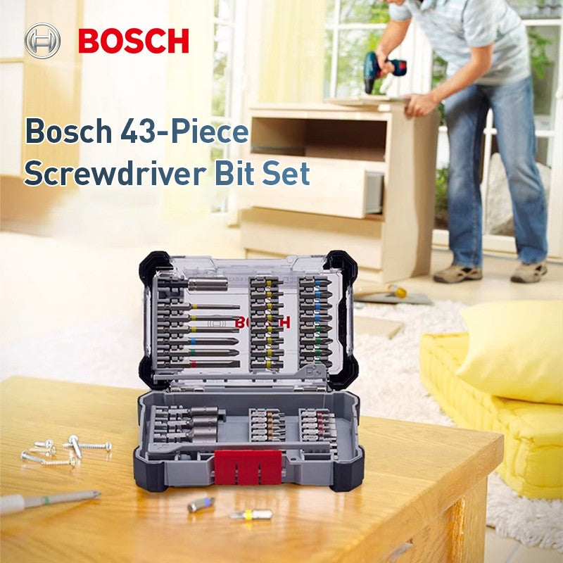 ? Kit de Pontas de Parafusadeira Bosch de 43 Peças com Controladora de Impacto Profissional Kit de Acessórios Bosch