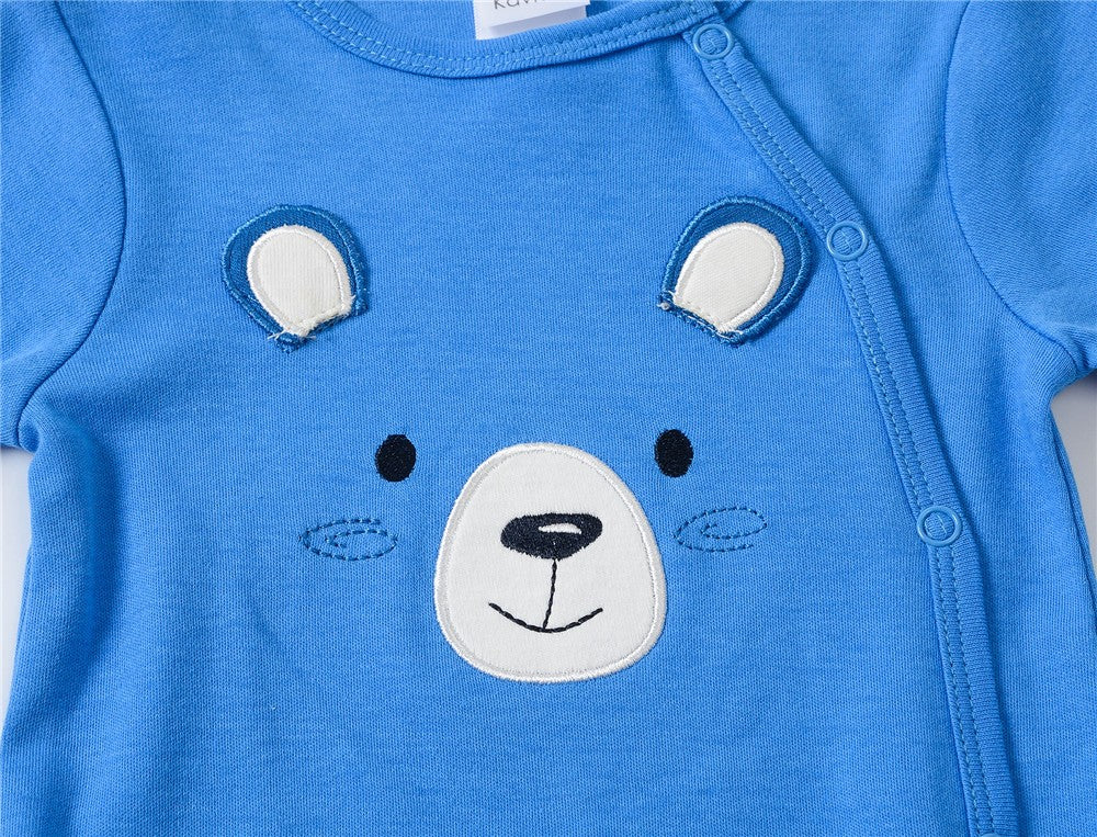 Kavkas 3 Pcs/lot Baby Boy Rompers 0-12M 100% Cotton Newborn Long Sleeve Clothes Cartoon Print Girls Items