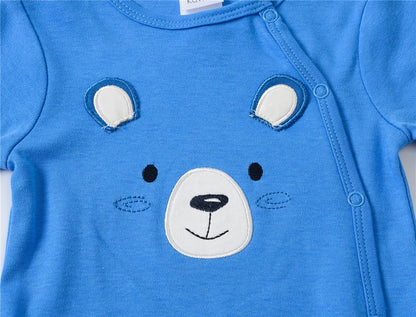 Kavkas 3 Pcs/lot Baby Boy Rompers 0-12M 100% Cotton Newborn Long Sleeve Clothes Cartoon Print Girls Items