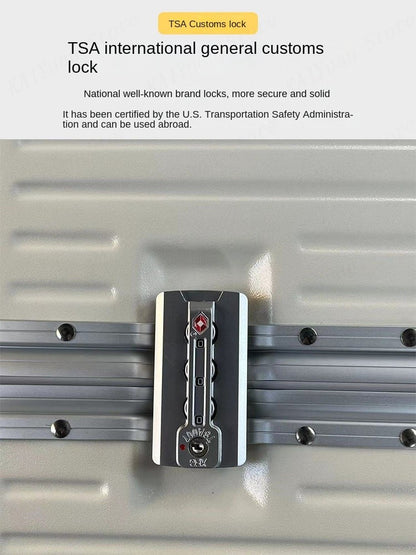 Mala de Viagem Nova com Estrutura de Alumínio, Suporte para Copo, Material PC, Mala de Cabine com Rodas, Grande Capacidade