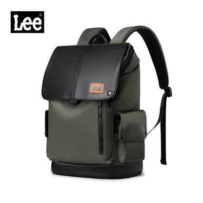 LEE New Korea Style Flip Leather Backpack Women Men Large Capacity Business Commuter Travel Rucksack Buy Laptop School Book Bag