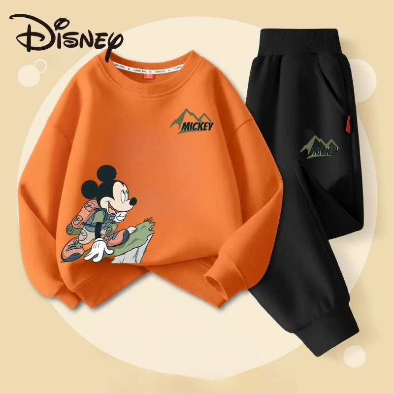 Autumn Baby Girls Boys Clothes Set Children Disney Mickey Printing Sweatshirt Top and Pants Bottom 2Pieces Suit Cotton Tracksuit