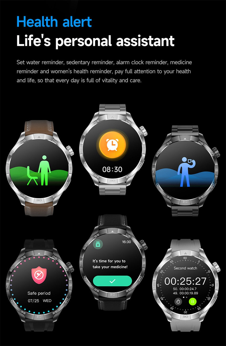 2026 Smart Watch Men AMOLED Always display NFC Bluetooth Call GPS trajectory Waterproof Health Sport Smartwatch Men Custom dial