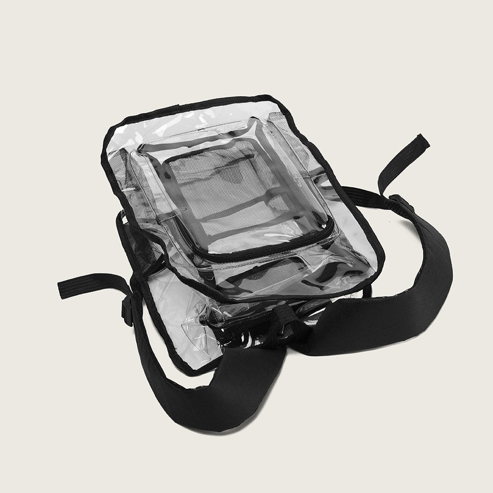 Transparent backpack with large capacity, simple men's and women's bag, outdoor sports, morning jogging and fitness backpack