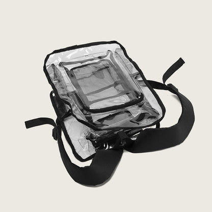 Transparent backpack with large capacity, simple men's and women's bag, outdoor sports, morning jogging and fitness backpack