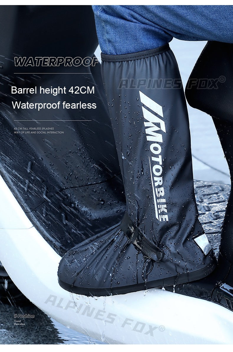 Botas de Chuva de Cano Alto para Motocicleta Impermeáveis Reflexivas Antiderrapantes Calçado para Moto Ciclismo Bicicleta Acessórios de Proteção Reutilizáveis