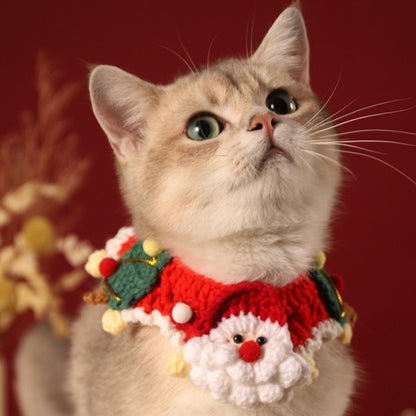 Cachecol de Natal para Pets Gatos Roupinhas Coleira de Natal para Gatos Roupinhas Decoração Fofa para Pets Laço Coleira para Cães Gatos Fantasia Roupa para Gatos Cachorros Gatinhos