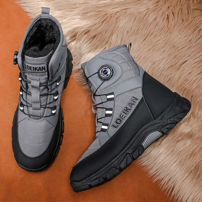 Botas de Neve Masculinas LOEIKAN de Inverno - Botas de Cano Curto Quentes Impermeáveis Antiderrapantes