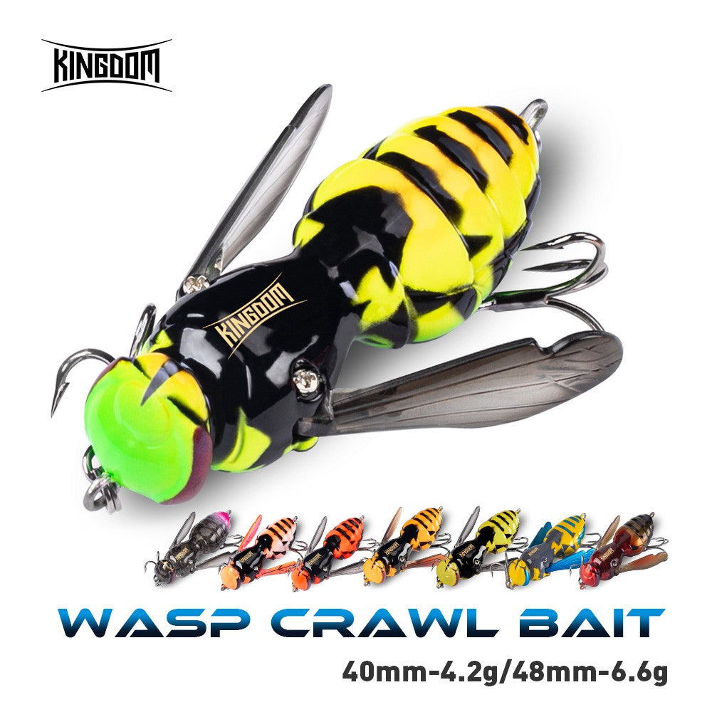 Isca Flutuante Reino de Vespas 4.2g 6.6g 40mm 48mm Inseto Artificial Biônico Isca Dura Pesca Baixo Carpa Lúcio Wobbler