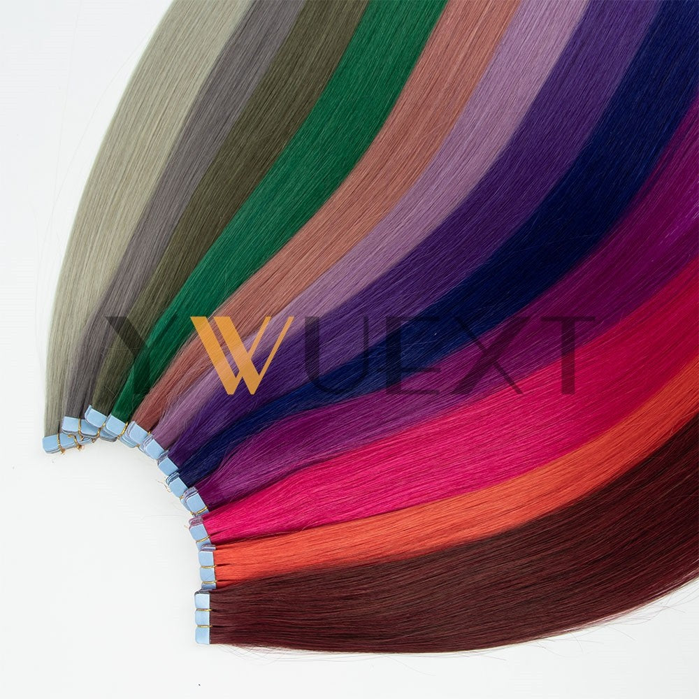 Cabelo Humano em Fita Mini YWUEXT em Cores Fantasia 12-20 polegadas Liso Natural Sem Costura Extensões de Cabelo em Fita para Penteado de Saída