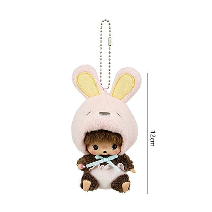 Kawaii Monchichi Doll Figure Keychain Furry Chimutan Monchhichi Figurines Hanger Pendant Bags Charm Accessories Small Gift