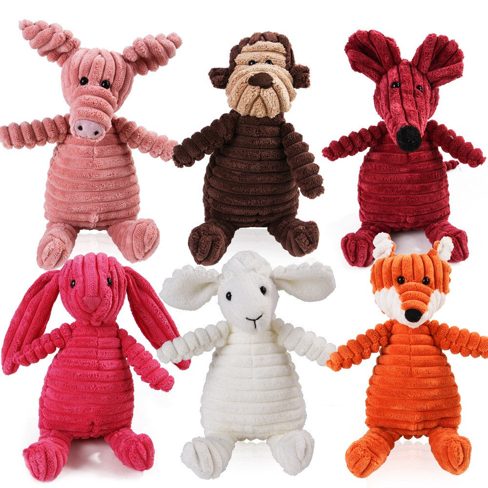 Brinquedo de Pelúcia para Cães Mordedor de Cordeiro, Macaco, Porco com Som, Treinamento de Ventilação, Suprimentos para Limpeza de Dentes de Cães, Brinquedos para Cães Grandes
