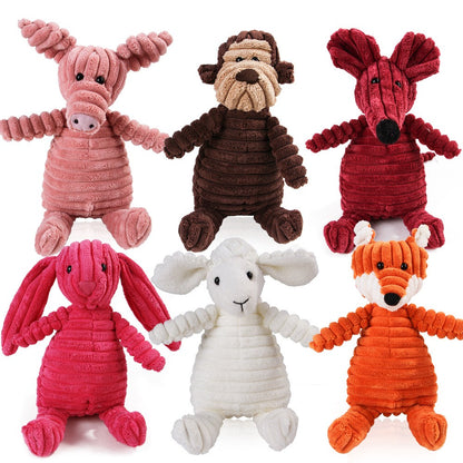 Brinquedo de Pelúcia para Cães Mordedor de Cordeiro, Macaco, Porco com Som, Treinamento de Ventilação, Suprimentos para Limpeza de Dentes de Cães, Brinquedos para Cães Grandes