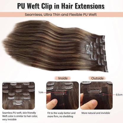 Apliques de Cabelo Humano Clip-In 16A 140g Liso Perfeito Cabelo Humano Remy Brasileiro 10 Peças/Conjunto Apliques de Cabelo Clip-In