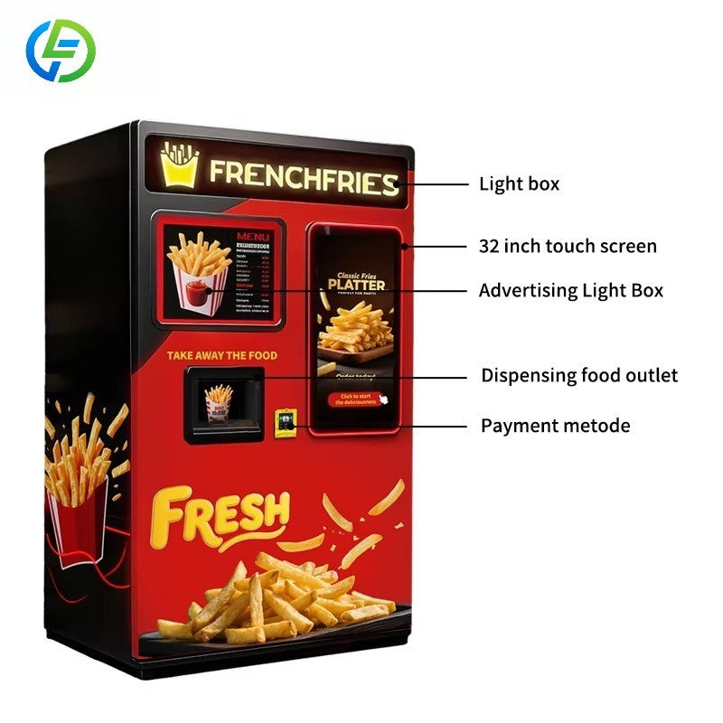 French Fries Vending Machine Automatic Robot Hot Food Fired Chicken and Fry Chip Vending Machine for Sale Factory Price